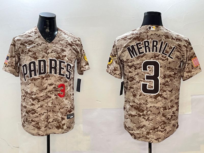 Men San Diego Padres 3 Merrill Camo Game 2025 Nike MLB Jersey style 10